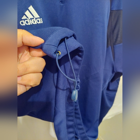 Adidas Clima Cool Dark Blue and White Men's XL Pullover Long Sleeve Sweater - Picture 5 of 13